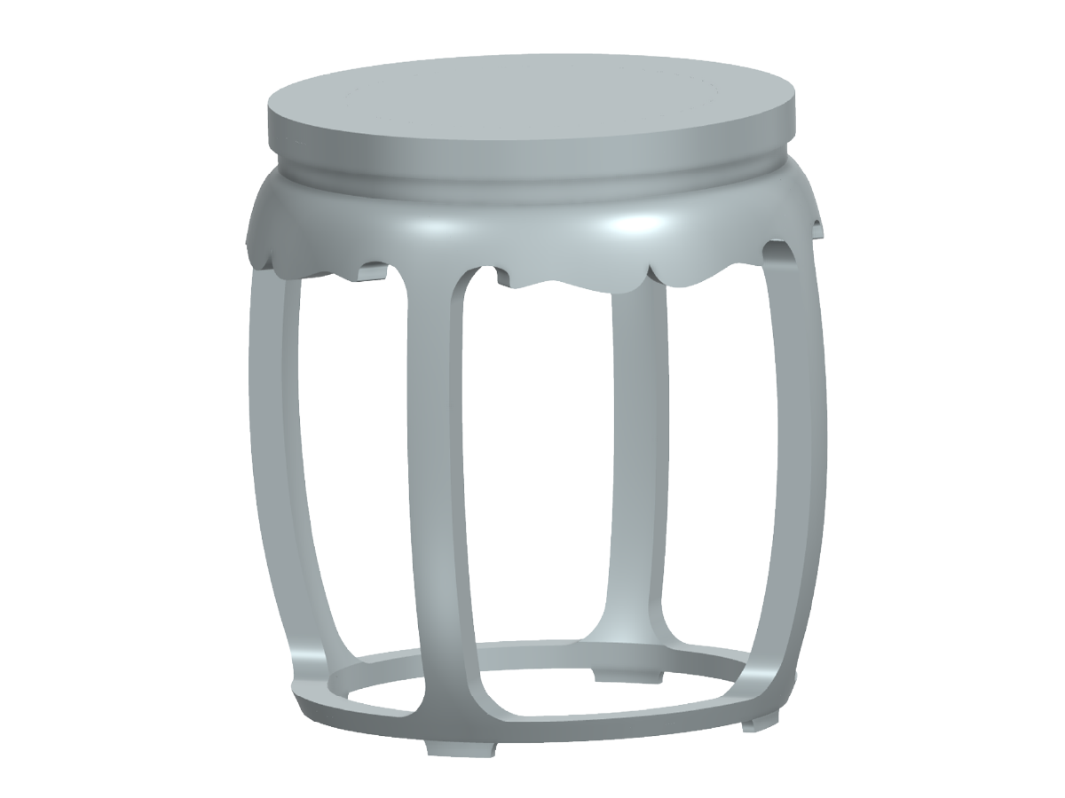 Ming-style round stool Siemens NX CAD model