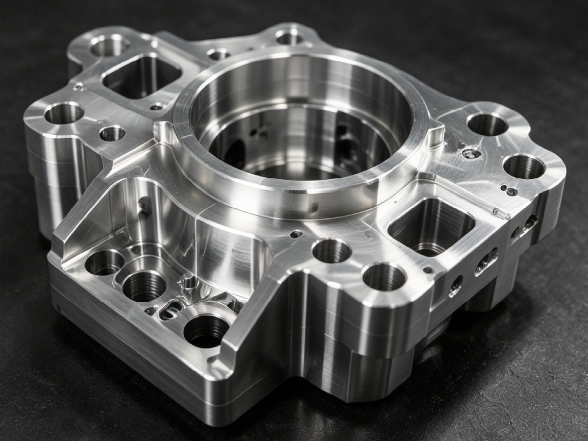 Close-up of precision machined metal parts